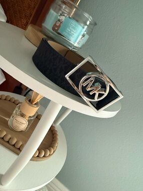 Michael Kors Black Logo Buckle Reversible Belt